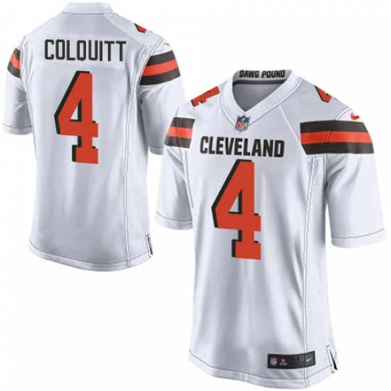 Men's Nike Cleveland Browns #4 Britton Colquitt Game White NFL Jersey - Ujersey
