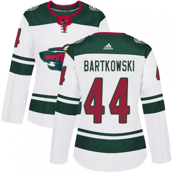 Women's Adidas Minnesota Wild #44 Matt Bartkowski Authentic White Away NHL Jersey - Ujersey