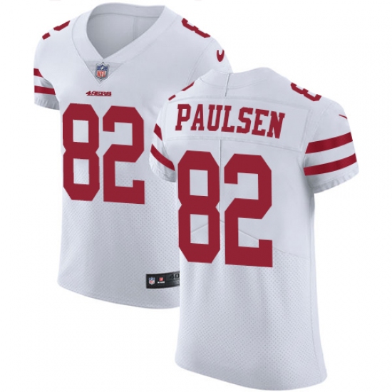 Men's Nike San Francisco 49ers #82 Logan Paulsen White Vapor Untouchable Elite Player NFL Jersey - Ujersey