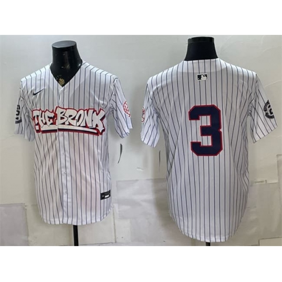 Men's New York Yankees #3 Babe Ruth White Bronx Graffiti V2 Vapor Limited Stitched Baseball Jersey