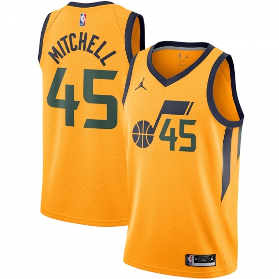 Men's Utah Jazz #45 Donovan Mitchell Jordan Brand Gold 2020-21 Swingman Jersey - Ujersey