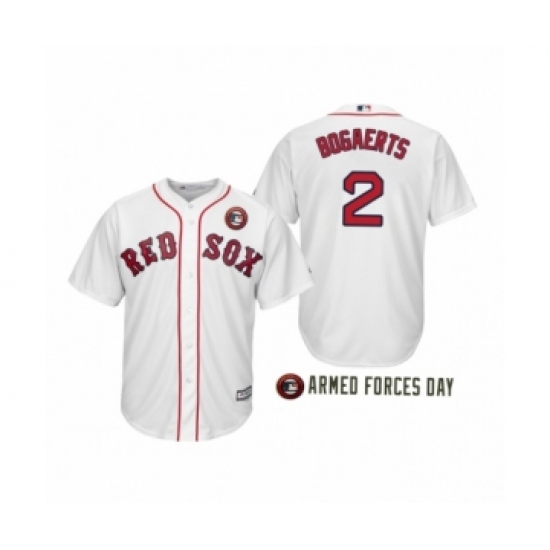 Youth 2019 Armed Forces Day Xander Bogaerts #2 Boston Red Sox White Jersey - Ujersey