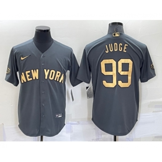 Men's New York Yankees #99 Aaron Judge Grey 2022 All Star Stitched Cool Base Nike Jersey - Ujersey