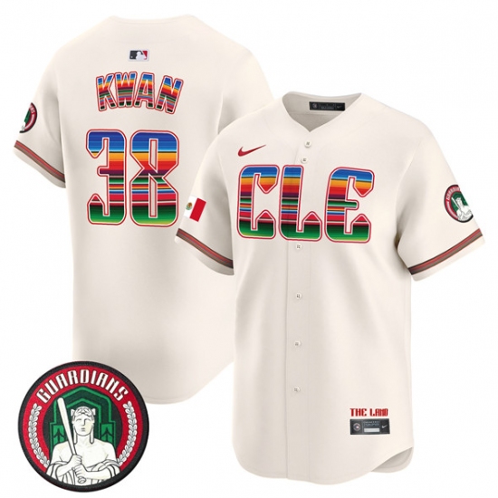 Men's Cleveland Guardians #38 Steven Kwan Cream Mexico Vapor Premier Limited Stitched Baseball Jersey - Ujersey