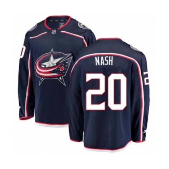 Men's Columbus Blue Jackets #20 Riley Nash Authentic Navy Blue Home Fanatics Branded Breakaway NHL Jersey - Ujersey