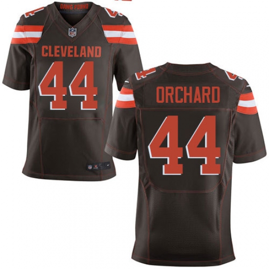 Men's Nike Cleveland Browns #44 Nate Orchard Elite Brown Team Color NFL Jersey - Ujersey