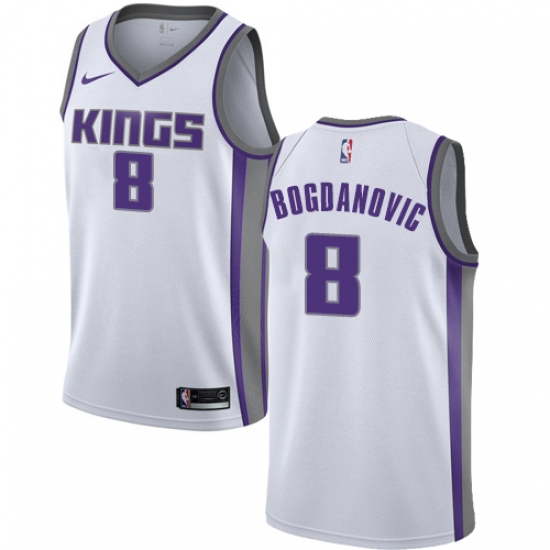 Women's Nike Sacramento Kings #8 Bogdan Bogdanovic Swingman White NBA Jersey - Association Edition - Ujersey