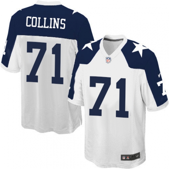 Men's Nike Dallas Cowboys #71 La'el Collins Game White Throwback Alternate NFL Jersey - Ujersey