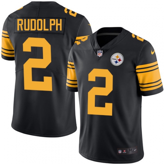 Youth Nike Pittsburgh Steelers #2 Mason Rudolph Limited Black Rush Vapor Untouchable NFL Jersey - Ujersey