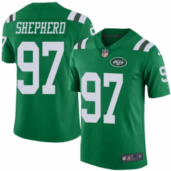 Men's Nike New York Jets #97 Nathan Shepherd Elite Green Rush Vapor Untouchable NFL Jersey - Ujersey