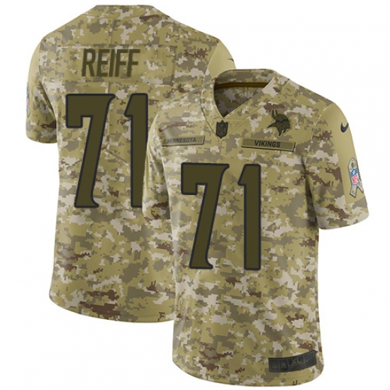 Men's Nike Minnesota Vikings #71 Riley Reiff Limited Camo 2018 Salute to Service NFL Jersey - Ujersey