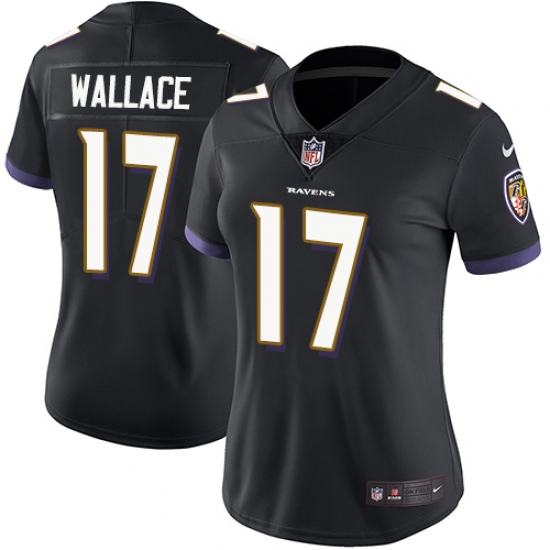 Women's Nike Baltimore Ravens #17 Mike Wallace Black Alternate Vapor Untouchable Limited Player NFL Jersey - Ujersey