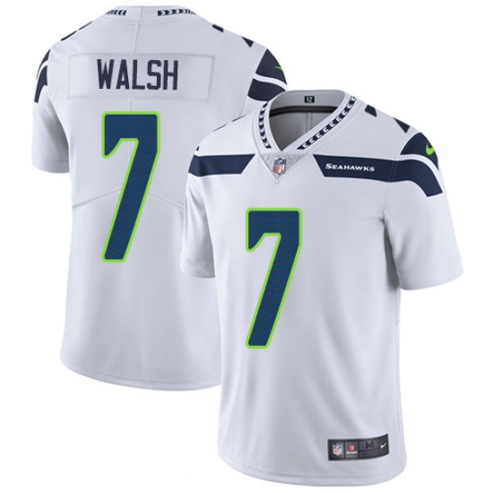 Men's Nike Seattle Seahawks #7 Blair Walsh White Vapor Untouchable Limited Player NFL Jersey - Ujersey
