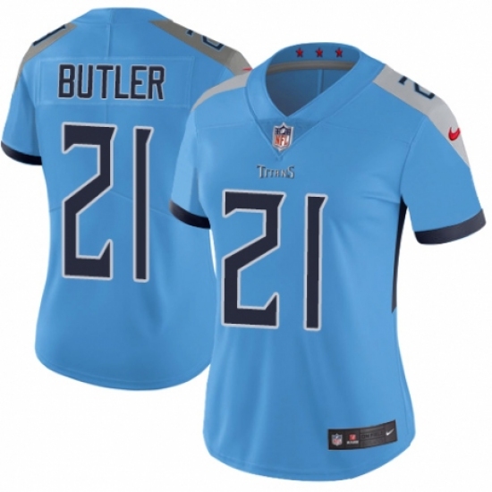 Women's Nike Tennessee Titans #21 Malcolm Butler Light Blue Alternate Vapor Untouchable Elite Player NFL Jersey - Ujersey