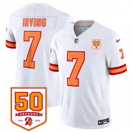 Men's Tampa Bay Buccaneers #7 Bucky Irving White 2025 F.U.S.E. 50th Anniversary Vapor Untouchable Limited Football Stitched Jersey - Ujersey