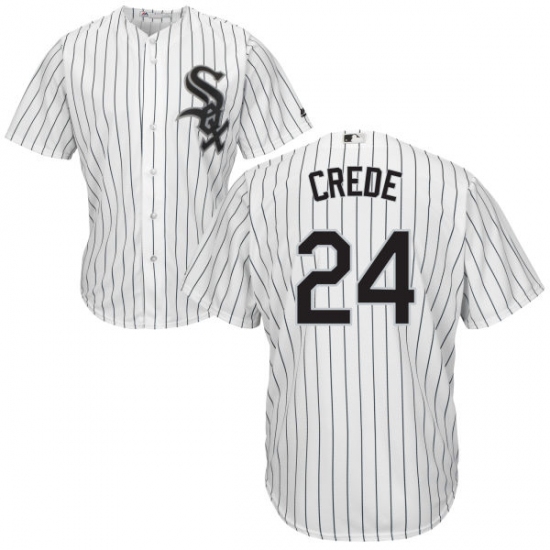 Youth Majestic Chicago White Sox #24 Joe Crede Authentic White Home Cool Base MLB Jersey - Ujersey