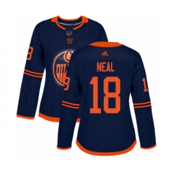 Women's Edmonton Oilers #18 James Neal Authentic Navy Blue Alternate Hockey Jersey - Ujersey