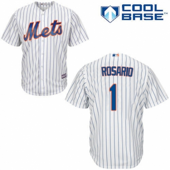 Men's Majestic New York Mets #1 Amed Rosario Replica White Home Cool Base MLB Jersey - Ujersey