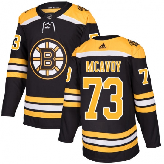 Men's Adidas Boston Bruins #73 Charlie McAvoy Authentic Black Home NHL Jersey - Ujersey
