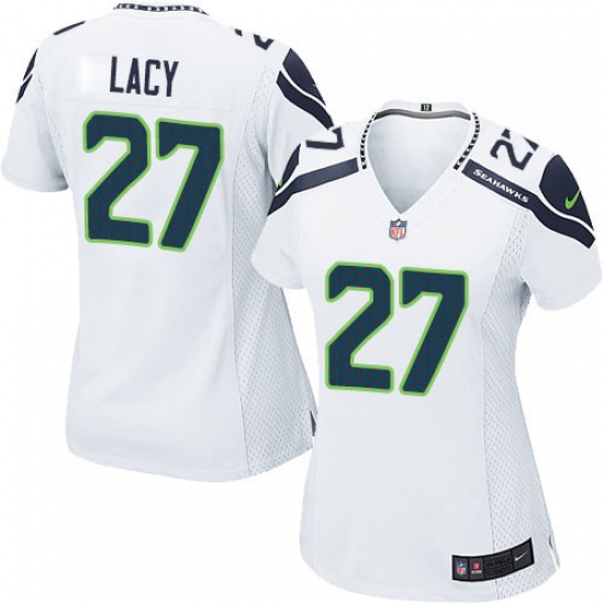 Women's Nike Seattle Seahawks #27 Eddie Lacy Game White NFL Jersey - Ujersey