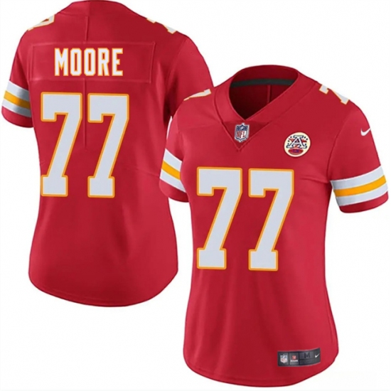 Women's Kansas City Chiefs #77 Jaylon Moore Red 2025 Vapor Untouchable Limited Stitched Jersey(Run Small) - Ujersey