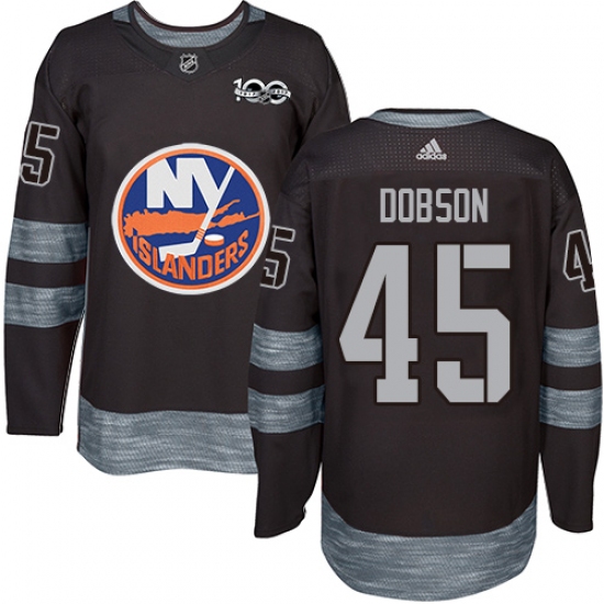 Men's Adidas New York Islanders #45 Noah Dobson Authentic Black 1917-2017 100th Anniversary NHL Jersey - Ujersey
