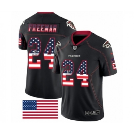 Men's Nike Atlanta Falcons #24 Devonta Freeman Limited Black Rush USA Flag NFL Jersey - Ujersey