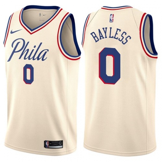 Women's Nike Philadelphia 76ers #0 Jerryd Bayless Swingman Cream NBA Jersey - City Edition - ujerseystore