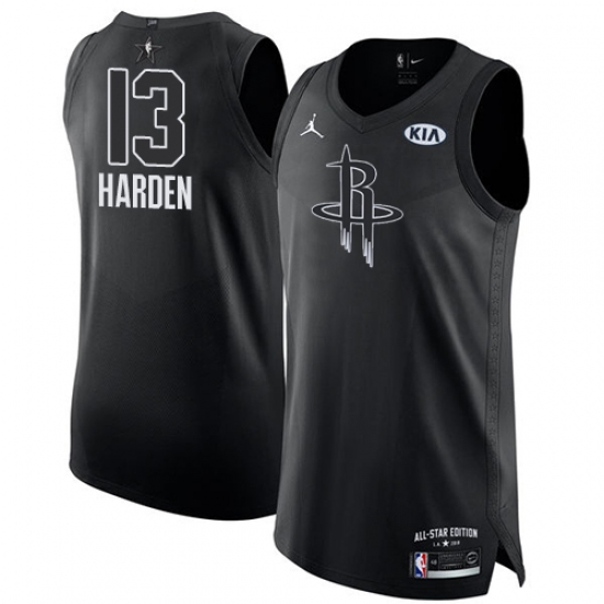 Men's Nike Jordan Houston Rockets #13 James Harden Authentic Black 2018 All-Star Game NBA Jersey - Ujersey