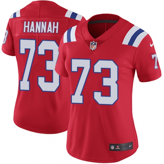 Women's Nike New England Patriots #73 John Hannah Red Alternate Vapor Untouchable Limited Player NFL Jersey - Ujersey