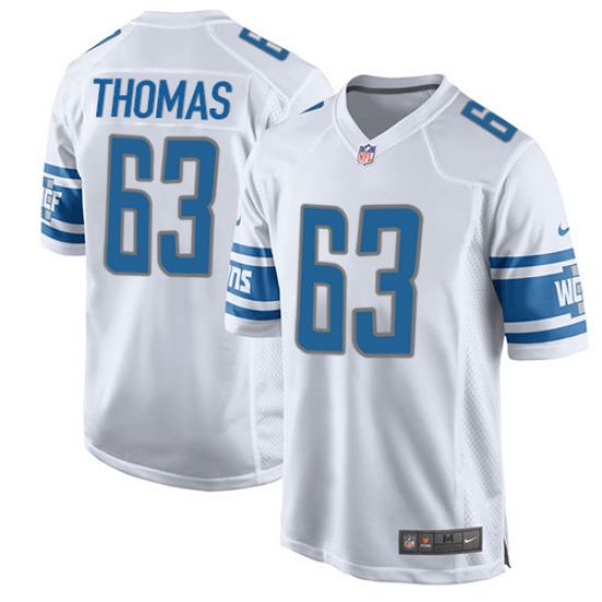 Men's Nike Detroit Lions #63 Brandon Thomas Game White NFL Jersey - Ujersey