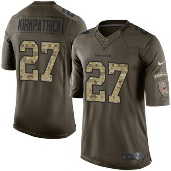 Youth Nike Cincinnati Bengals #27 Dre Kirkpatrick Elite Green Salute to Service NFL Jersey - Ujersey