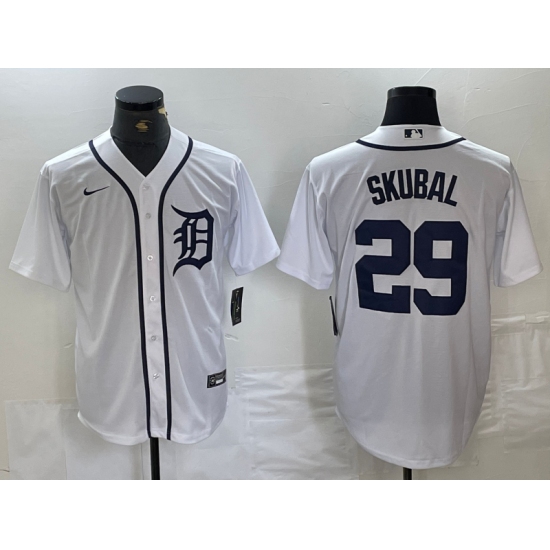 Men's Detroit Tigers #29 Tarik Skubal White Cool Base Stitched Jersey - Ujersey