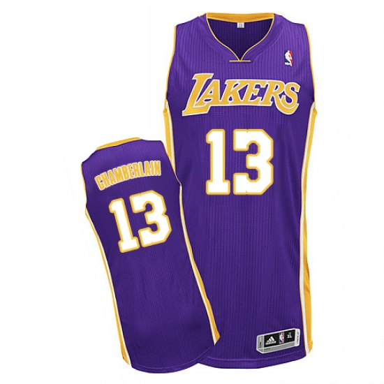 Men's Adidas Los Angeles Lakers #13 Wilt Chamberlain Authentic Purple Road NBA Jersey - Ujersey