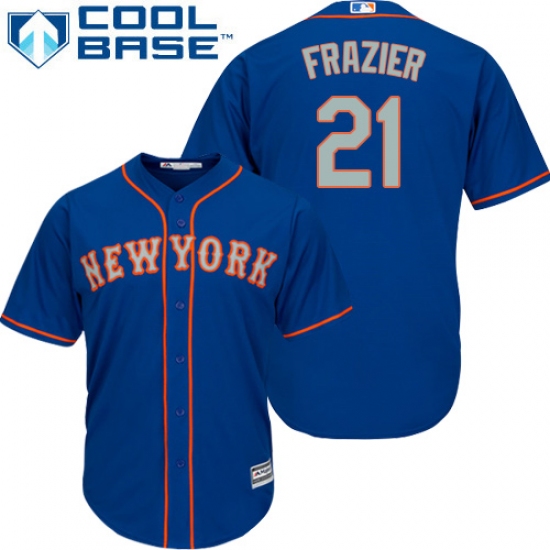 Men's Majestic New York Mets #21 Todd Frazier Replica Royal Blue Alternate Road Cool Base MLB Jersey - Ujersey