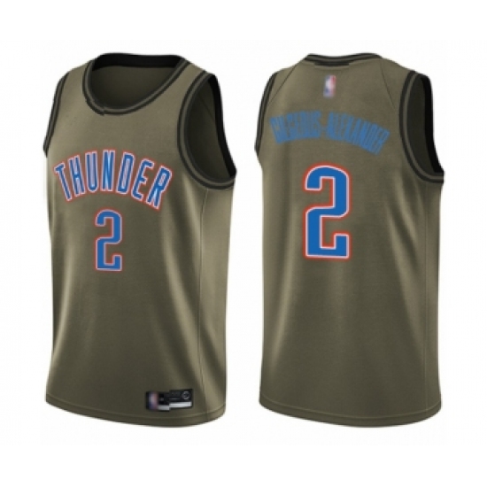 Men's Oklahoma City Thunder #2 Shai Gilgeous-Alexander Swingman Green Salute to Service Basketball Jersey - Ujersey