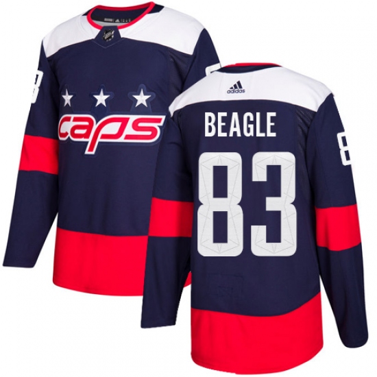 Youth Adidas Washington Capitals #83 Jay Beagle Authentic Navy Blue 2018 Stadium Series NHL Jersey - Ujersey