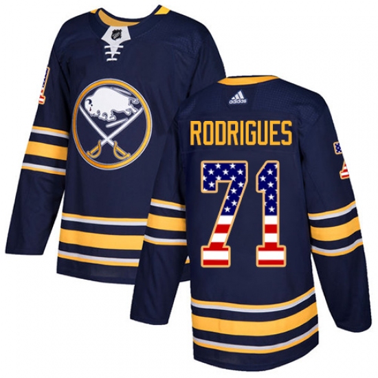Youth Adidas Buffalo Sabres #71 Evan Rodrigues Authentic Navy Blue USA Flag Fashion NHL Jersey - Ujersey
