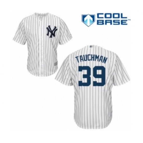 Youth New York Yankees #39 Mike Tauchman Authentic White Home Baseball Player Jersey