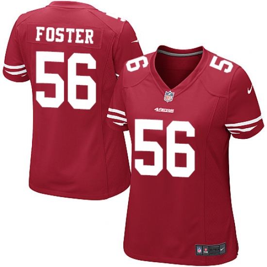 Women's Nike San Francisco 49ers #56 Reuben Foster Game Red Team Color NFL Jersey - Ujersey