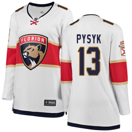 Women's Florida Panthers #13 Mark Pysyk Authentic White Away Fanatics Branded Breakaway NHL Jersey - Ujersey