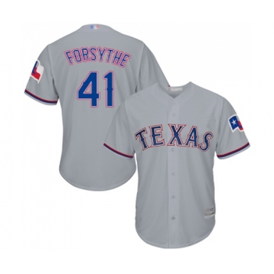 Youth Texas Rangers #41 Logan Forsythe Replica Grey Road Cool Base Baseball Jersey - Ujersey