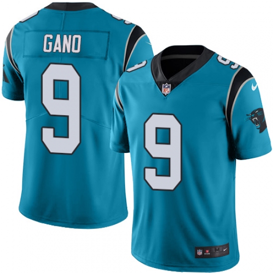 Men's Nike Carolina Panthers #9 Graham Gano Blue Alternate Vapor Untouchable Limited Player NFL Jersey - Ujersey