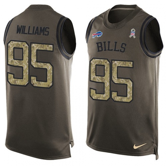 Men's Nike Buffalo Bills #95 Kyle Williams Limited Green Salute to Service Tank Top NFL Jersey - Ujersey