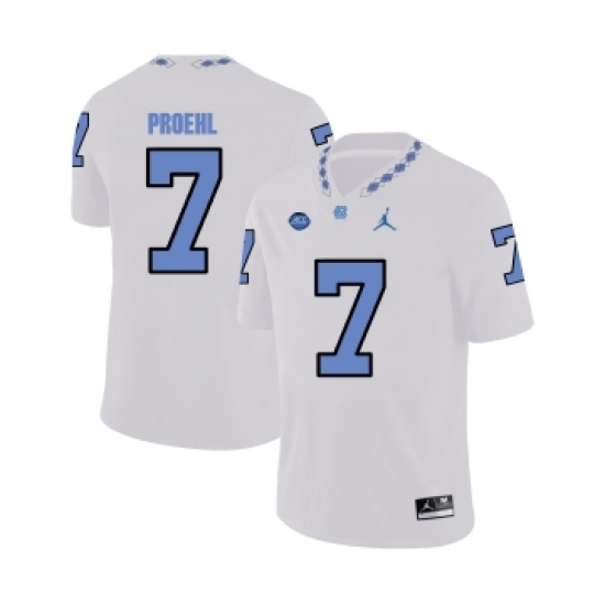 North Carolina Tar Heels 7 Austin Proehl White College Football Jersey - Ujersey