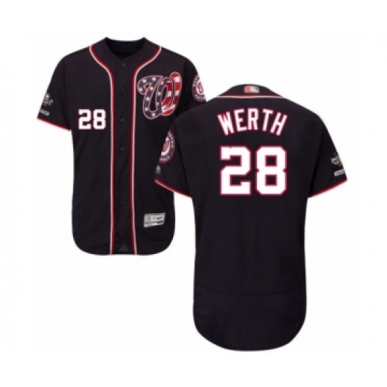 Men's Washington Nationals #28 Jayson Werth Navy Blue Alternate Flex Base Authentic Collection 2019 World Series Champions Baseball Jersey - Ujersey