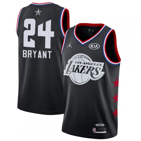Men's Nike Los Angeles Lakers #24 Kobe Bryant Black Basketball Jordan Swingman 2019 All-Star Game Jersey - Ujersey