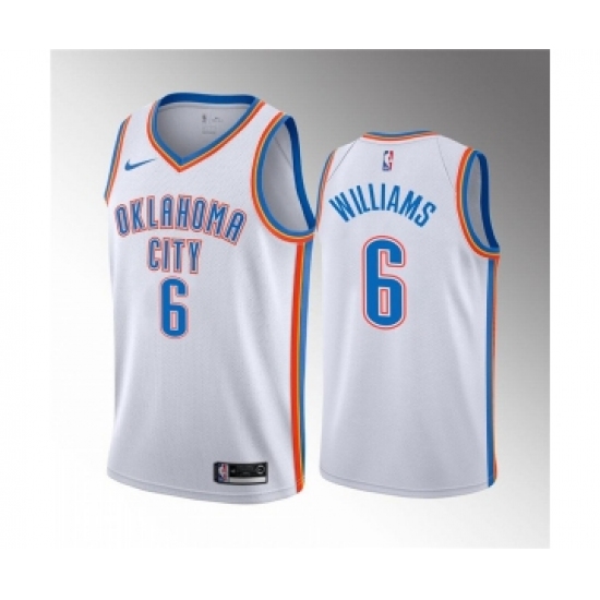 Men's Oklahoma City Thunder #6 Jaylin Williams White Association Edition Stitched Basketball Jersey - Ujersey