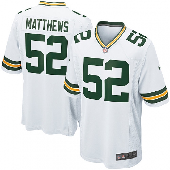 Men's Nike Green Bay Packers #52 Clay Matthews Game White NFL Jersey - Ujersey