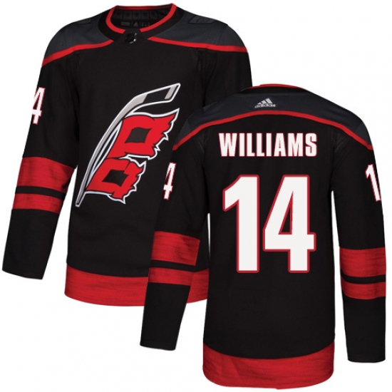 Men's Adidas Carolina Hurricanes #14 Justin Williams Premier Black Alternate NHL Jersey